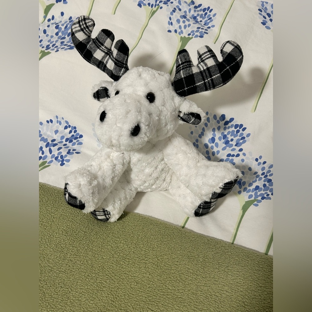 Plaid Antler Moose Plush Toy